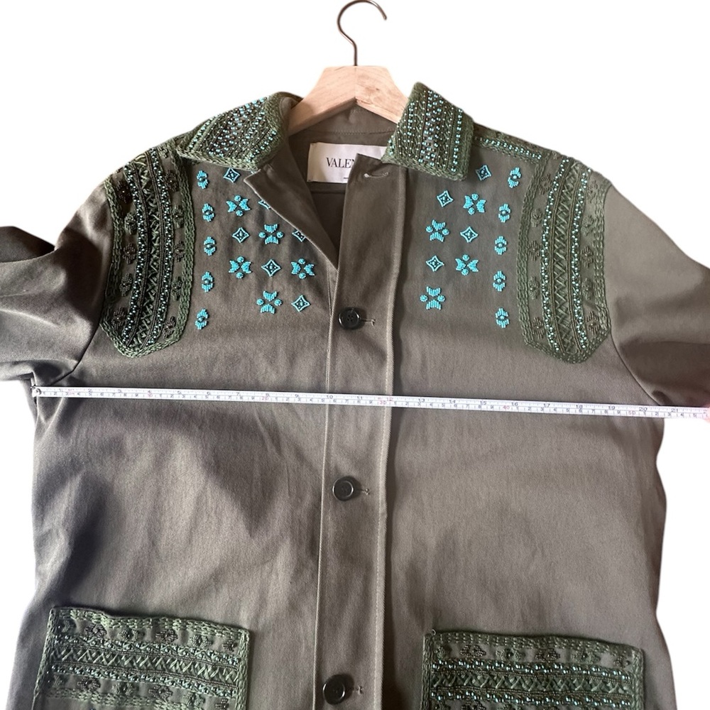VALENTINO Beaded Boho Western Embellished Fringe Utility Jacket New - Picture 12 of 14